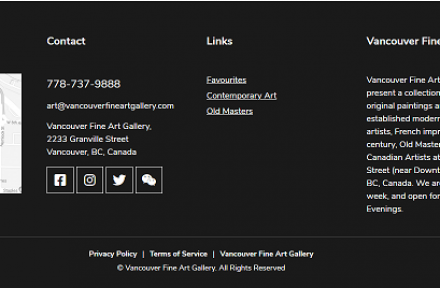 溫哥華 網站設計 網站建設 網站託管 Vancouver Fine Art Gallery 4